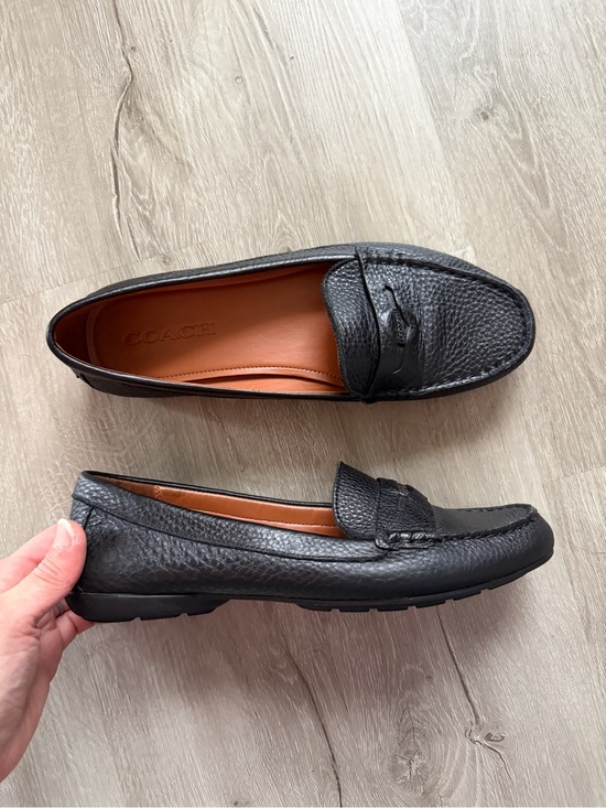 Coach Shoes - Coach Odette Black Pebbled Leather Loafers size 9B EU 39.5